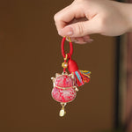 FREE Today: Positive Energy Song Brocade Lucky Cat Wealth Tassel String Keychain