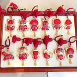 Buddha Stones Song Brocade Handmade Chinese Zodiac Tassel Lucky Keychain