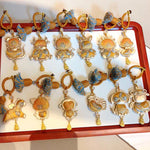 Buddha Stones Song Brocade Handmade Chinese Zodiac Tassel Lucky Keychain