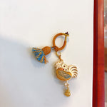 Buddha Stones Song Brocade Handmade Chinese Zodiac Tassel Lucky Keychain