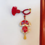 Buddha Stones Song Brocade Handmade Chinese Zodiac Tassel Lucky Keychain