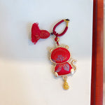 Buddha Stones Song Brocade Handmade Chinese Zodiac Tassel Lucky Keychain