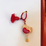 Buddha Stones Song Brocade Handmade Chinese Zodiac Tassel Lucky Keychain