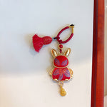 Buddha Stones Song Brocade Handmade Chinese Zodiac Tassel Lucky Keychain