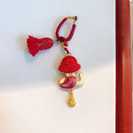 Buddha Stones Song Brocade Handmade Chinese Zodiac Tassel Lucky Keychain