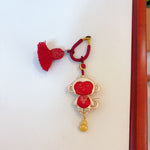 Buddha Stones Song Brocade Handmade Chinese Zodiac Tassel Lucky Keychain