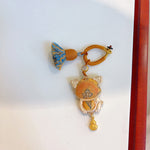 Buddha Stones Song Brocade Handmade Chinese Zodiac Tassel Lucky Keychain