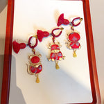 Buddha Stones Song Brocade Handmade Chinese Zodiac Tassel Lucky Keychain