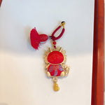 Buddha Stones Song Brocade Handmade Chinese Zodiac Tassel Lucky Keychain