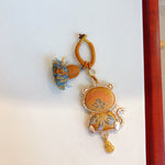 Buddha Stones Song Brocade Handmade Chinese Zodiac Tassel Lucky Keychain