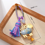 Buddha Stones Song Brocade Handmade Chinese Zodiac Luck Tassel Keychain