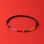 Buddha Stones Handmade Five Color Wind Horse Prayer Flag Protection Bracelet