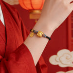Buddha Stones Handmade Red String Chinese Zodiac Luck Fu Charm Bracelet