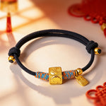 Buddha Stones Handmade Red String Chinese Zodiac Luck Fu Charm Bracelet