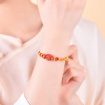 Buddha Stones Cinnabar Chinese Zodiac Blessing Hand-Woven Red String Bracelet
