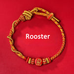 Buddha Stones Cinnabar Chinese Zodiac Blessing Hand-Woven Red String Bracelet