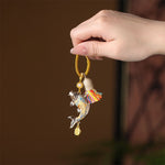 Buddha Stones Song Brocade Koi Fish Prosperity Keychain