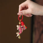 Buddha Stones Song Brocade Koi Fish Prosperity Keychain