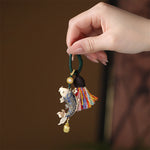 Buddha Stones Song Brocade Koi Fish Prosperity Keychain