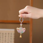 Buddha Stones Song Brocade Yuanbao Luck Keychain