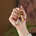 Buddha Stones Song Brocade Gourd Fortune Keychain