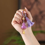 Buddha Stones Song Brocade Gourd Fortune Keychain