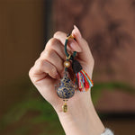 Buddha Stones Song Brocade Gourd Fortune Keychain