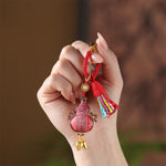 Buddha Stones Song Brocade Gourd Fortune Keychain