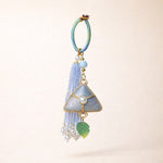 Buddha Stones Song Brocade Zongzi Leaf Balance Keychain