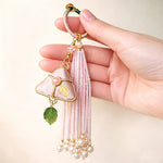 Buddha Stones Song Brocade Zongzi Leaf Balance Keychain