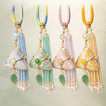 Buddha Stones Song Brocade Zongzi Leaf Balance Keychain