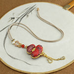 Buddha Stones Song Brocade Gourd Elegant Necklace