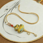 Buddha Stones Song Brocade Gourd Elegant Necklace