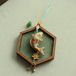 Buddha Stones Song Brocade Koi Fish Lotus Wealth Keychain