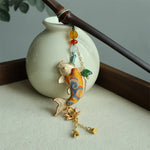 Buddha Stones Song Brocade Koi Fish Lotus Wealth Keychain