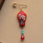 Buddha Stones Song Brocade Vase Design Elegant Brooch