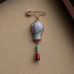 Buddha Stones Song Brocade Vase Design Elegant Brooch