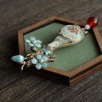 Buddha Stones Song Brocade Flower Vase Design Elegant Brooch