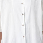 Buddha Stones Summer Tang Style Mandarin Collar Lotus Embroidery Solid Men's Shirts