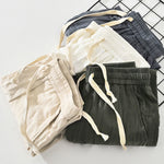 Buddha Stones Summer Casual Vintage Drawstring Solid Long Pants Men's Tapered Pants With Pockets