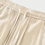 Buddha Stones Summer Casual Vintage Drawstring Solid Long Pants Men's Tapered Pants With Pockets
