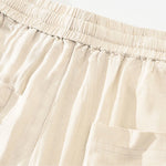 Buddha Stones Summer Casual Vintage Drawstring Solid Long Pants Men's Tapered Pants With Pockets