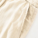 Buddha Stones Summer Casual Vintage Drawstring Solid Long Pants Men's Tapered Pants With Pockets