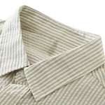 Buddha Stones Summer Casual Button-Up Striped Cotton Men's Short Sleeve Shirts With Decorative Pocket