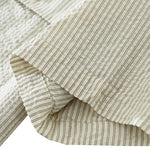 Buddha Stones Summer Casual Button-Up Striped Cotton Men's Short Sleeve Shirts With Decorative Pocket