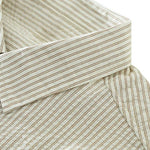 Buddha Stones Summer Casual Button-Up Striped Cotton Men's Short Sleeve Shirts With Decorative Pocket