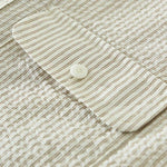 Buddha Stones Summer Casual Button-Up Striped Cotton Men's Short Sleeve Shirts With Decorative Pocket