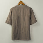 Buddha Stones Summer Tang Style Knot Button Side Slit Solid Men's Shirts