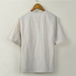 Buddha Stones Summer Tang Style Knot Button Side Slit Solid Men's Shirts