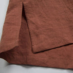 Buddha Stones Summer Tang Style Knot Button Side Slit Solid Men's Shirts